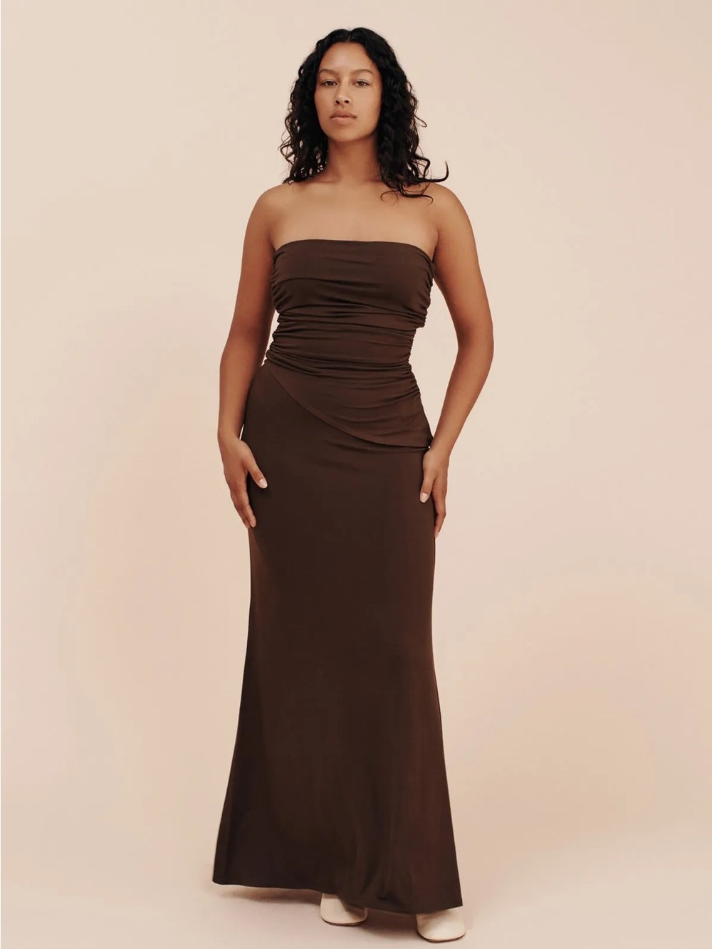 Posse dark chocolate brown strapless top